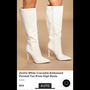 Brand new white boots from Lulus